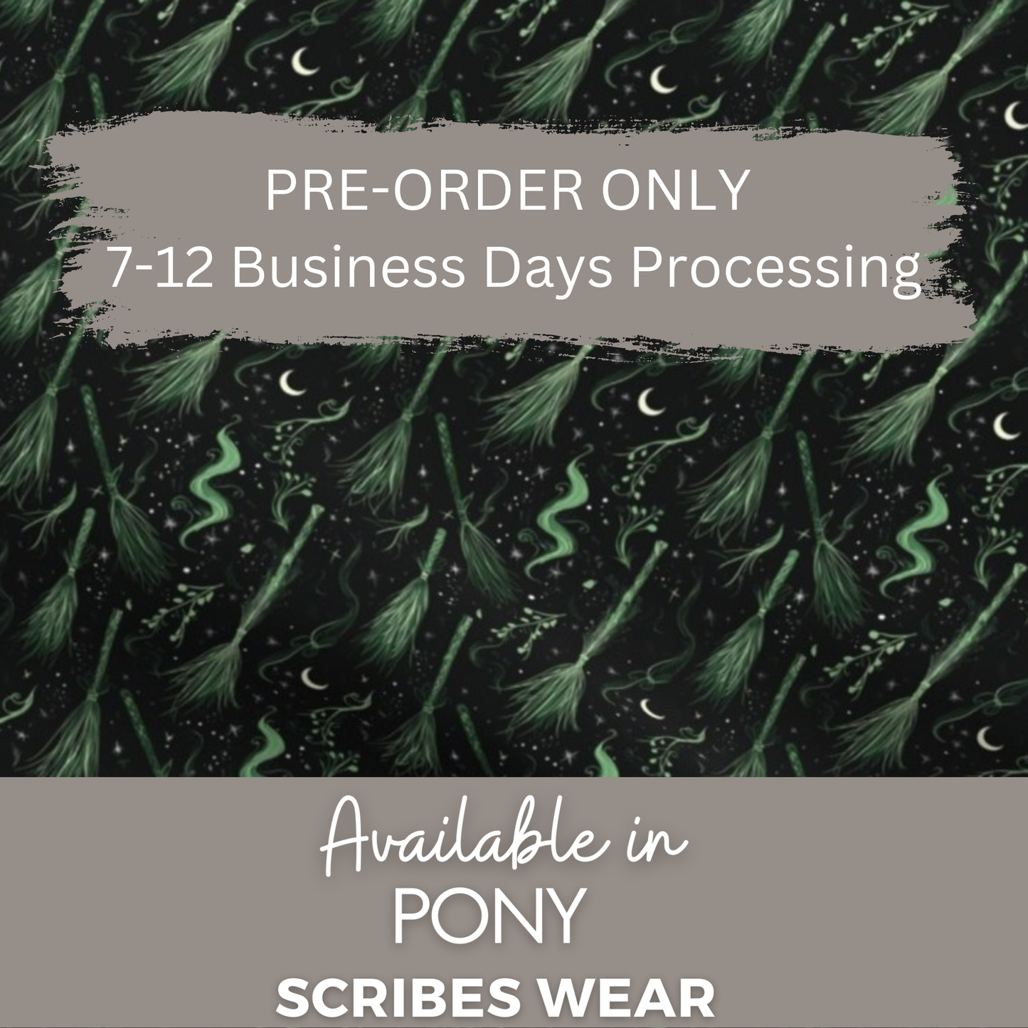 Pre-Order Emerald Brooms and Witchcraft, Halloween Pony Scrub cap Exclusive Print