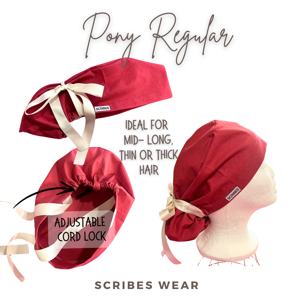 Hearts on Hearts Pony Style Scrub Cap