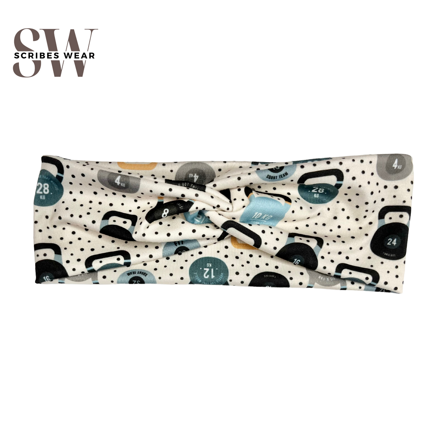Cream Kettlebell Work Out Headband