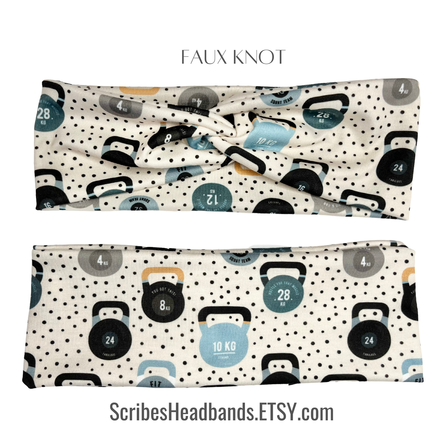 Cream Kettlebell Work Out Headband