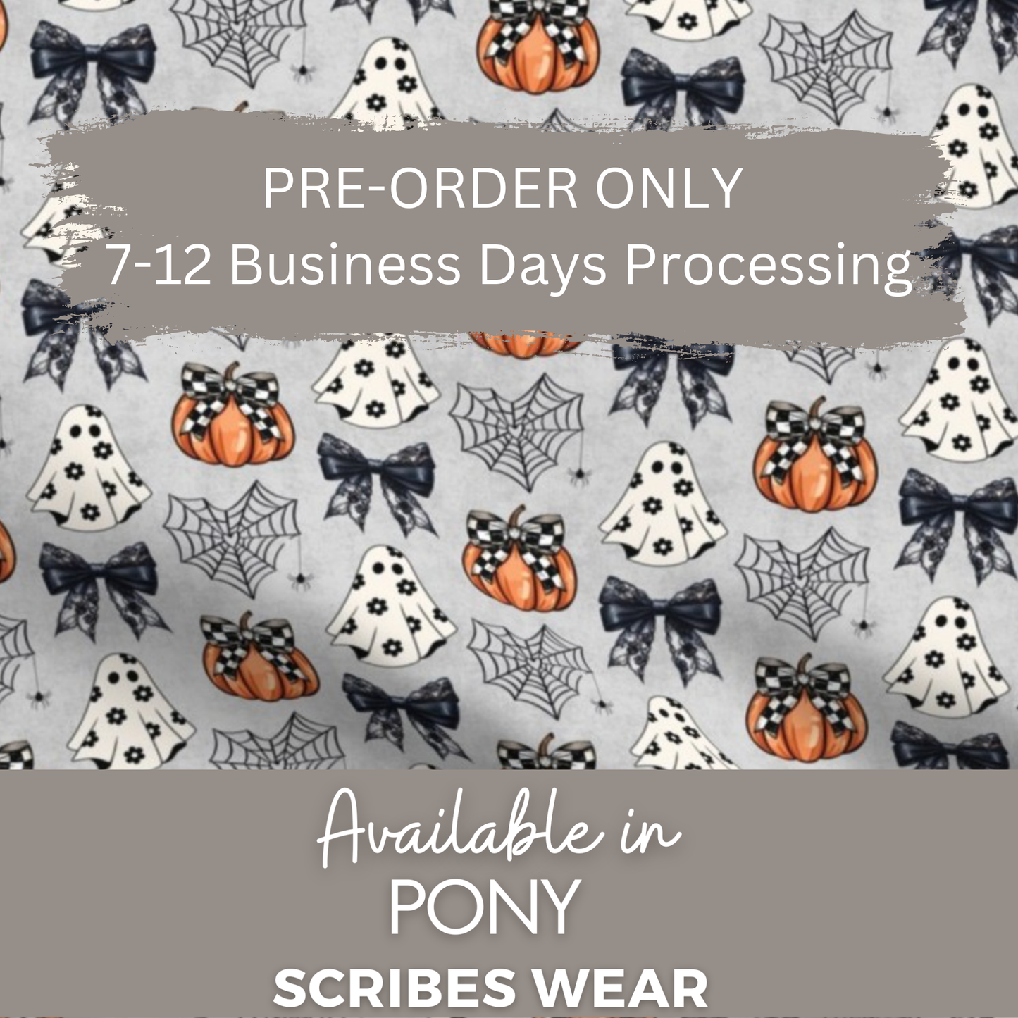 Pre-Order Ghosts and Pumpkins and Bows, Halloween Pony Scrub cap Exclusive Print