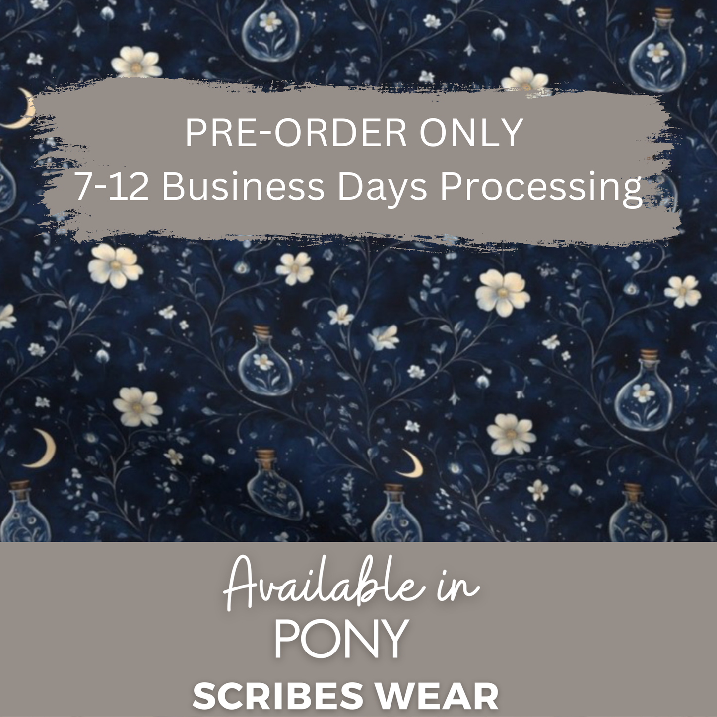 Pre-Order Mystical Night in Navy Witchcraft, Halloween Pony Scrub cap Exclusive Print