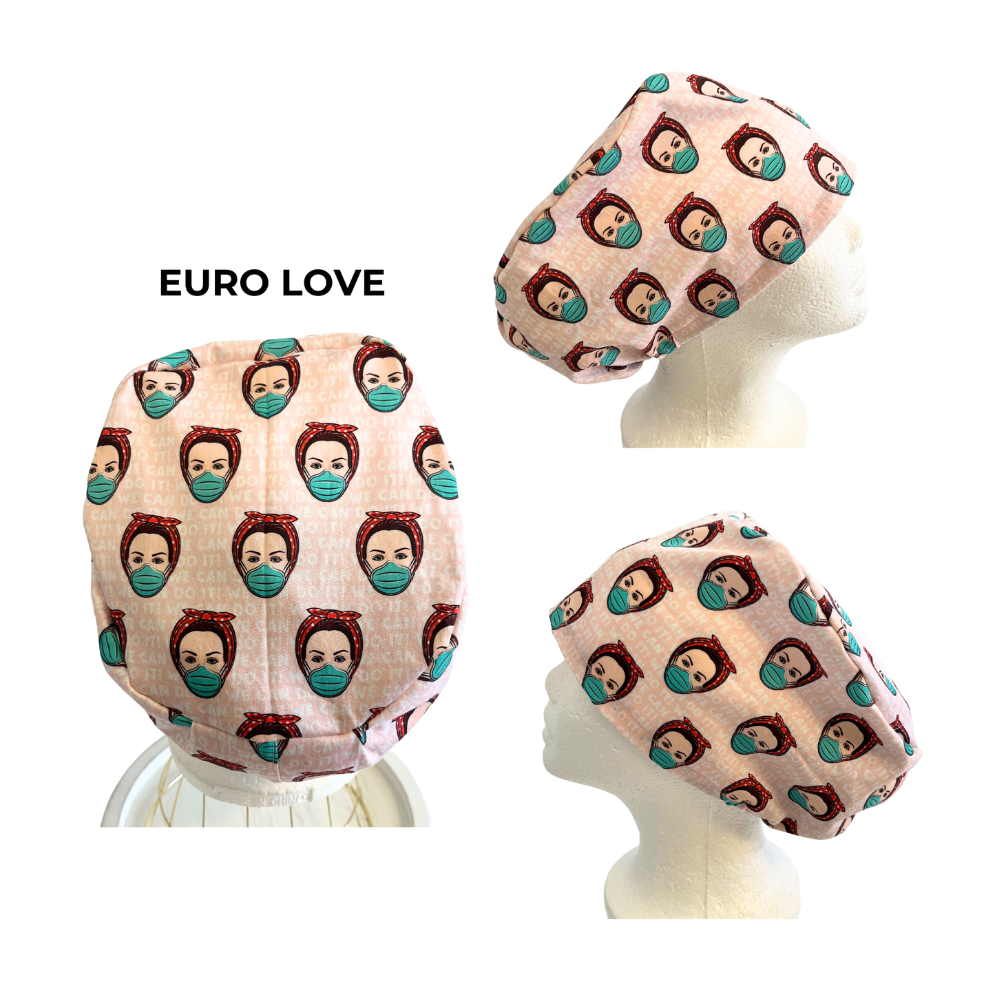 Nurse Saves Lives Euro Love Style Scrub Cap
