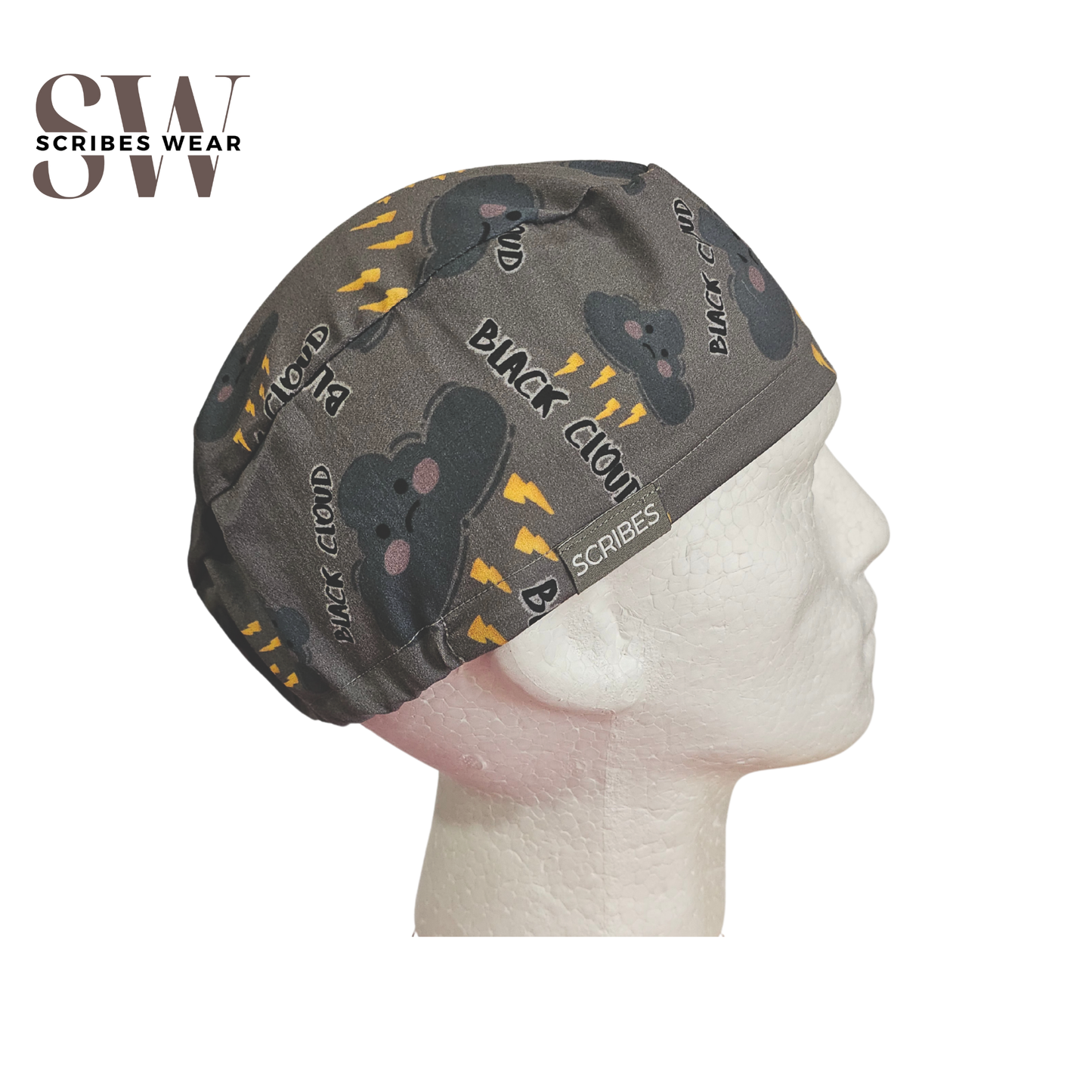 Black Cloud Euro Men Style Scrub Cap