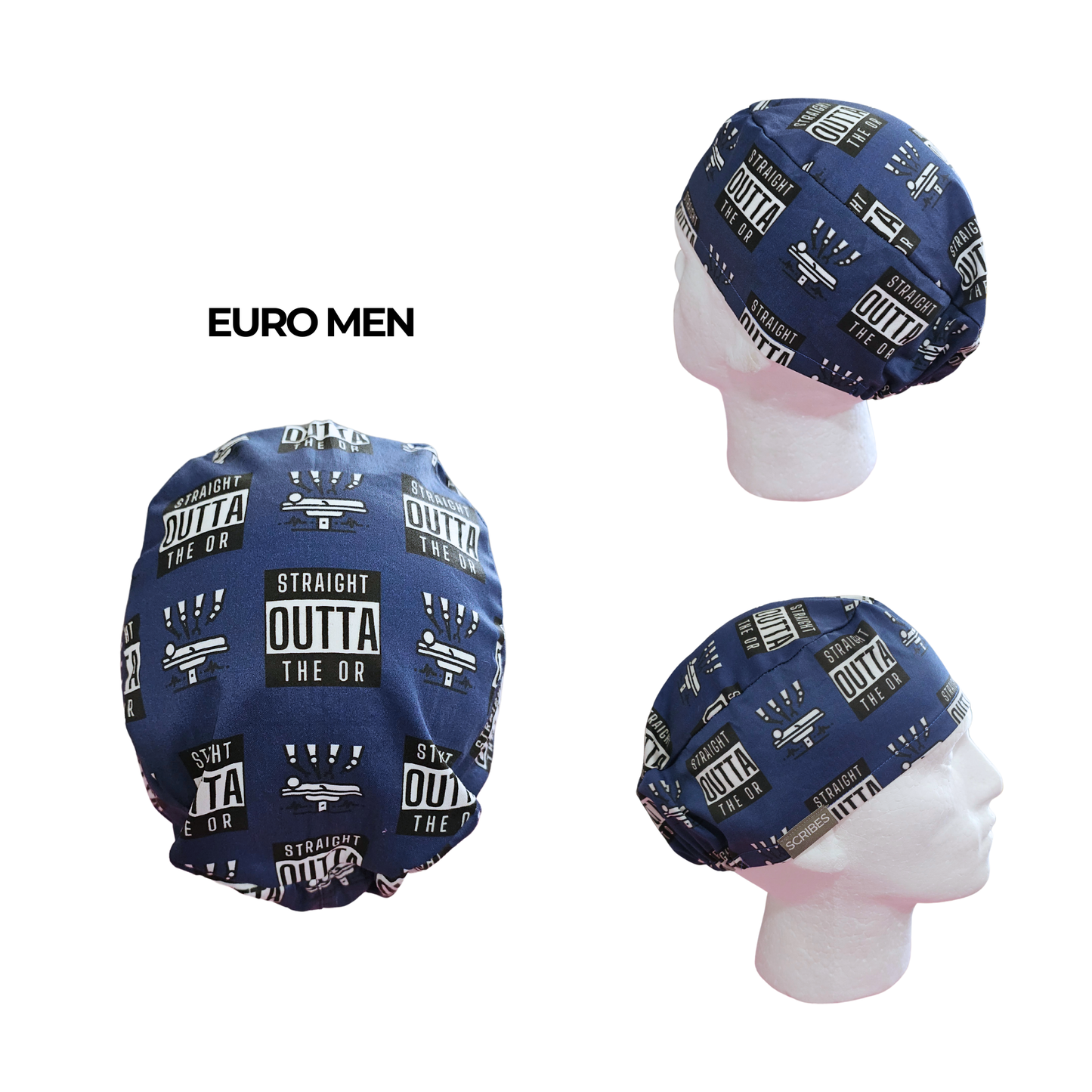 Navy Straight Outta the OR Euro Men Scrub Cap