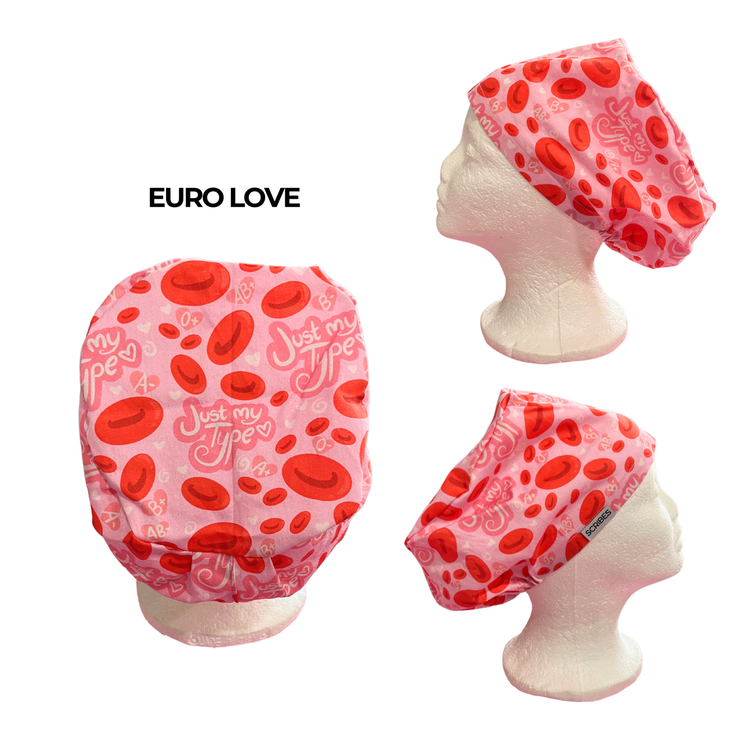 Just My Type Euro Love Style Scrub Cap