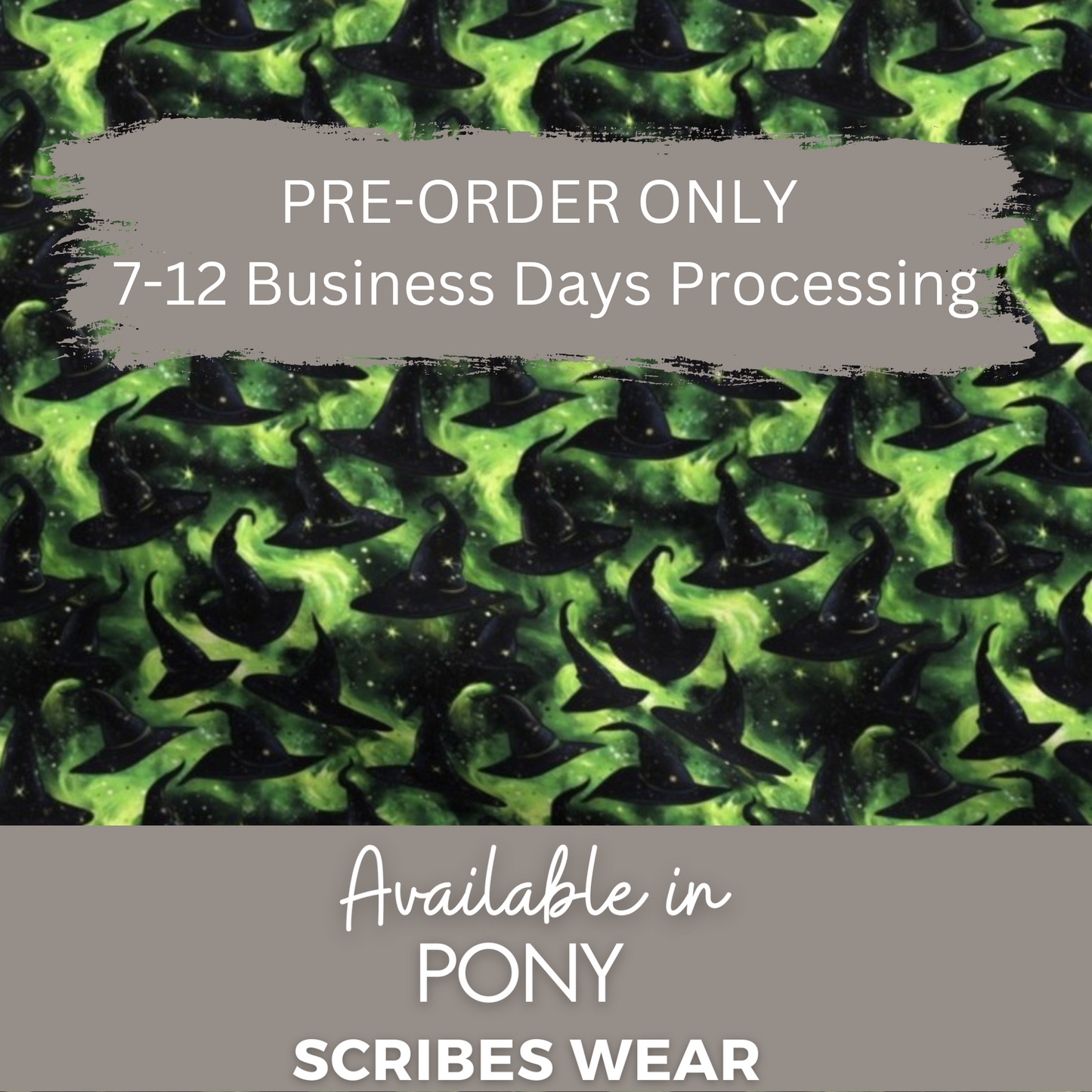Pre-Order Emerald Wizards and Witches Hats Halloween Pony Scrub cap Exclusive Print