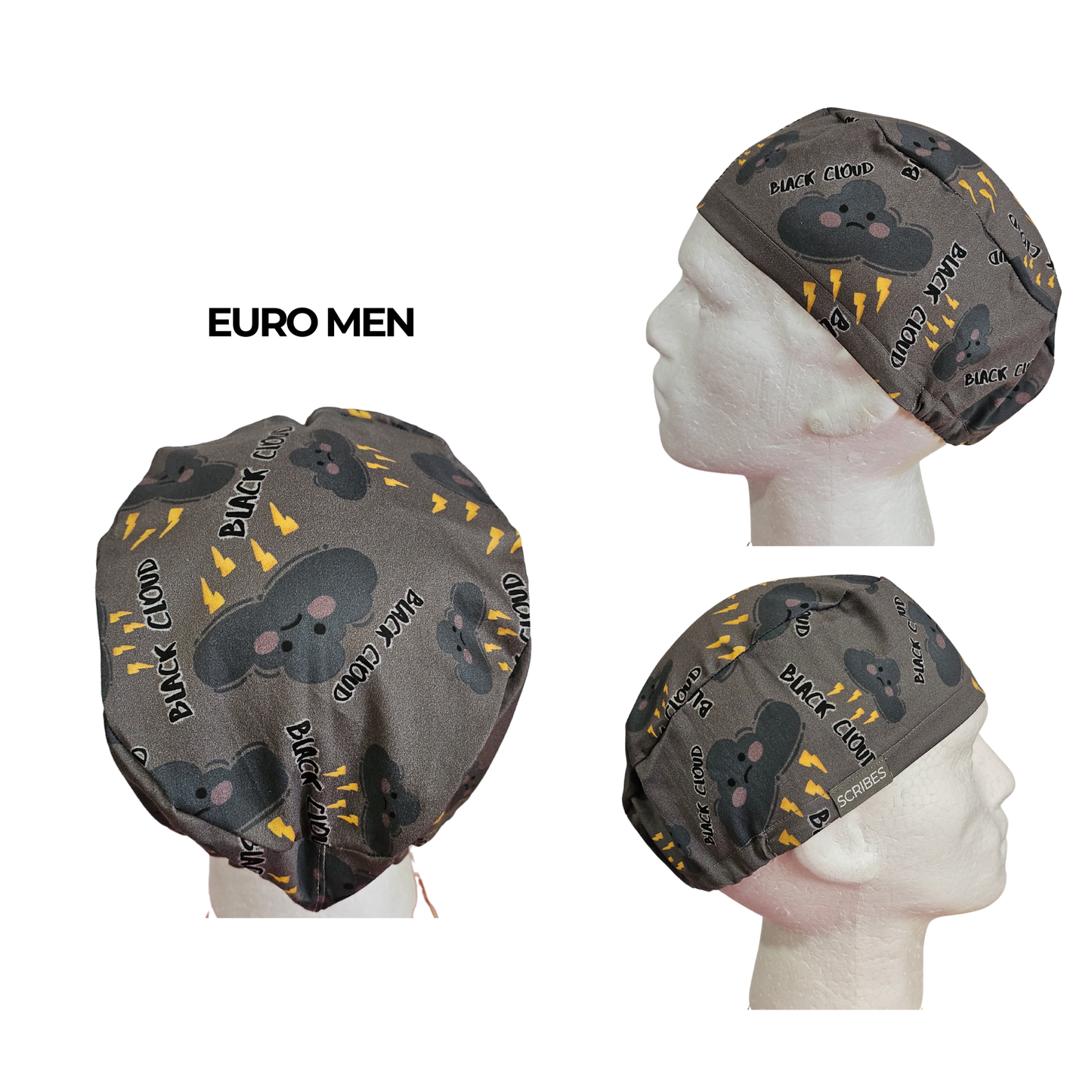 Black Cloud Euro Men Style Scrub Cap