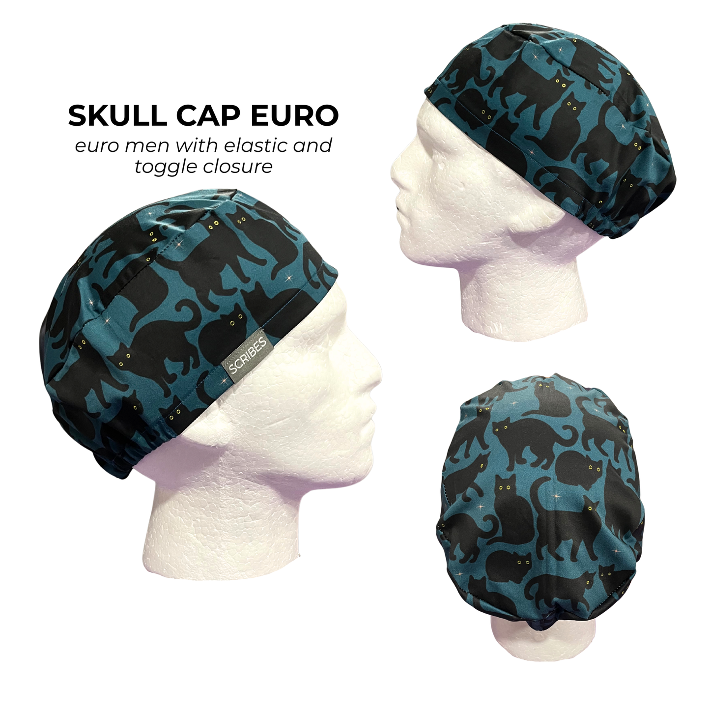 Black cats Skull Cap Euro for Men