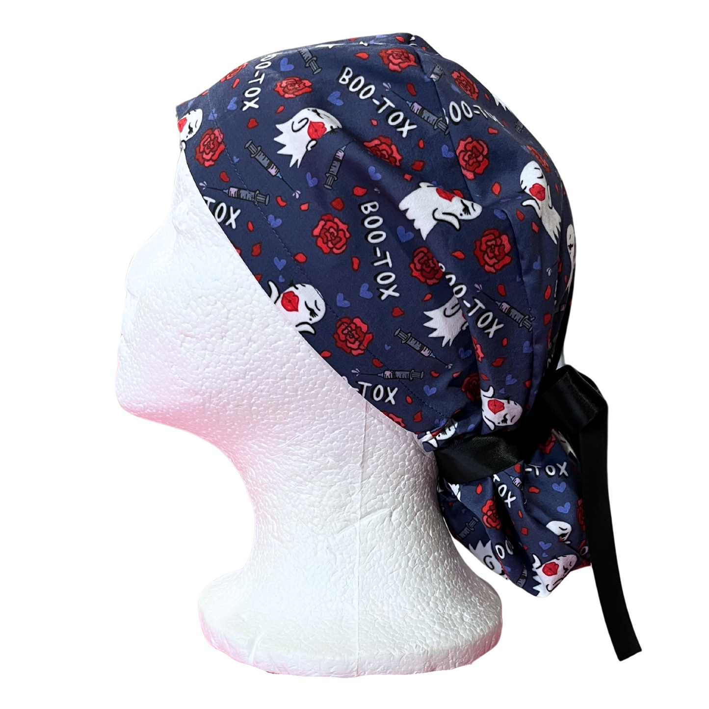 Boo-Tox Halloween, medical humor Pony Scrub cap Exclusive Print
