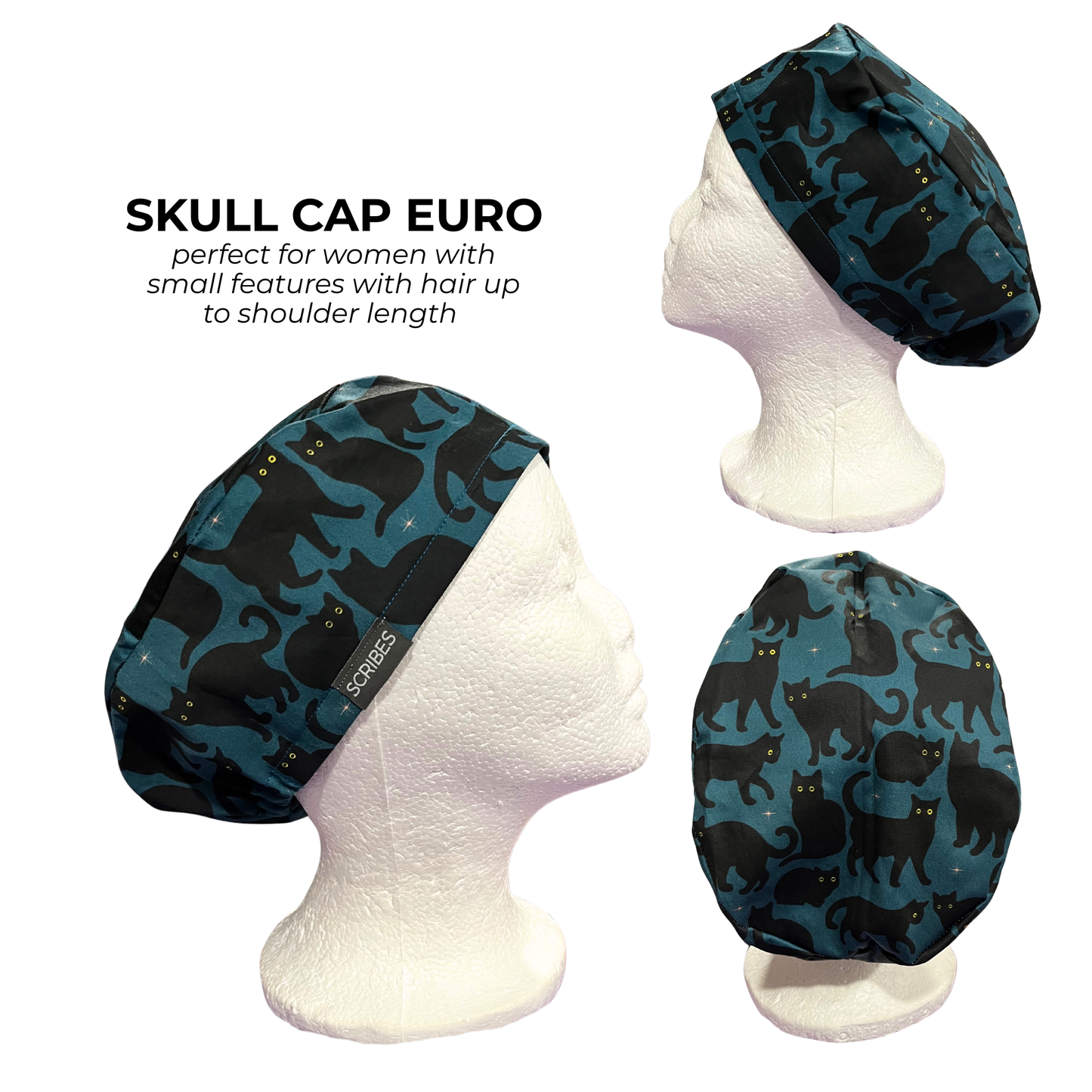 Black cats Skull Cap Euro for Men