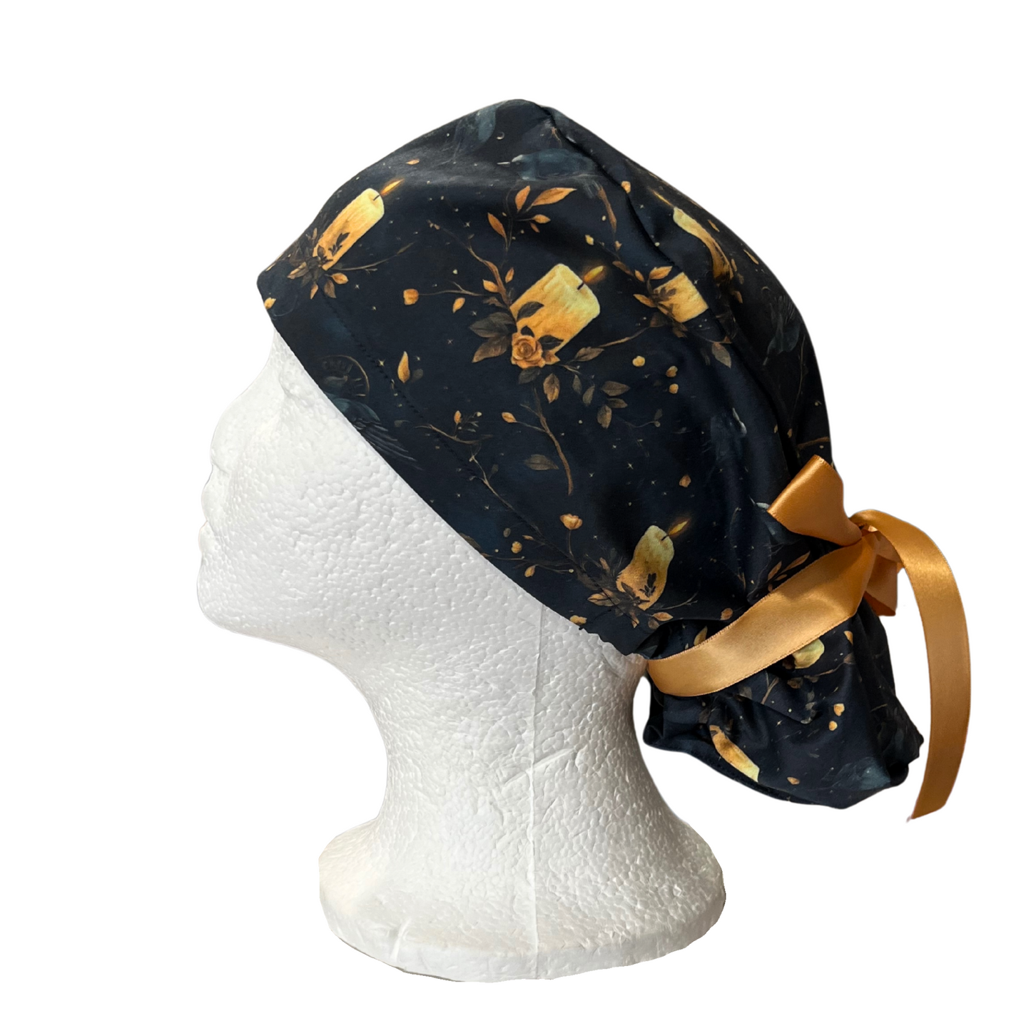 Candles and Ravens Halloween Pony Scrub cap Exclusive Print