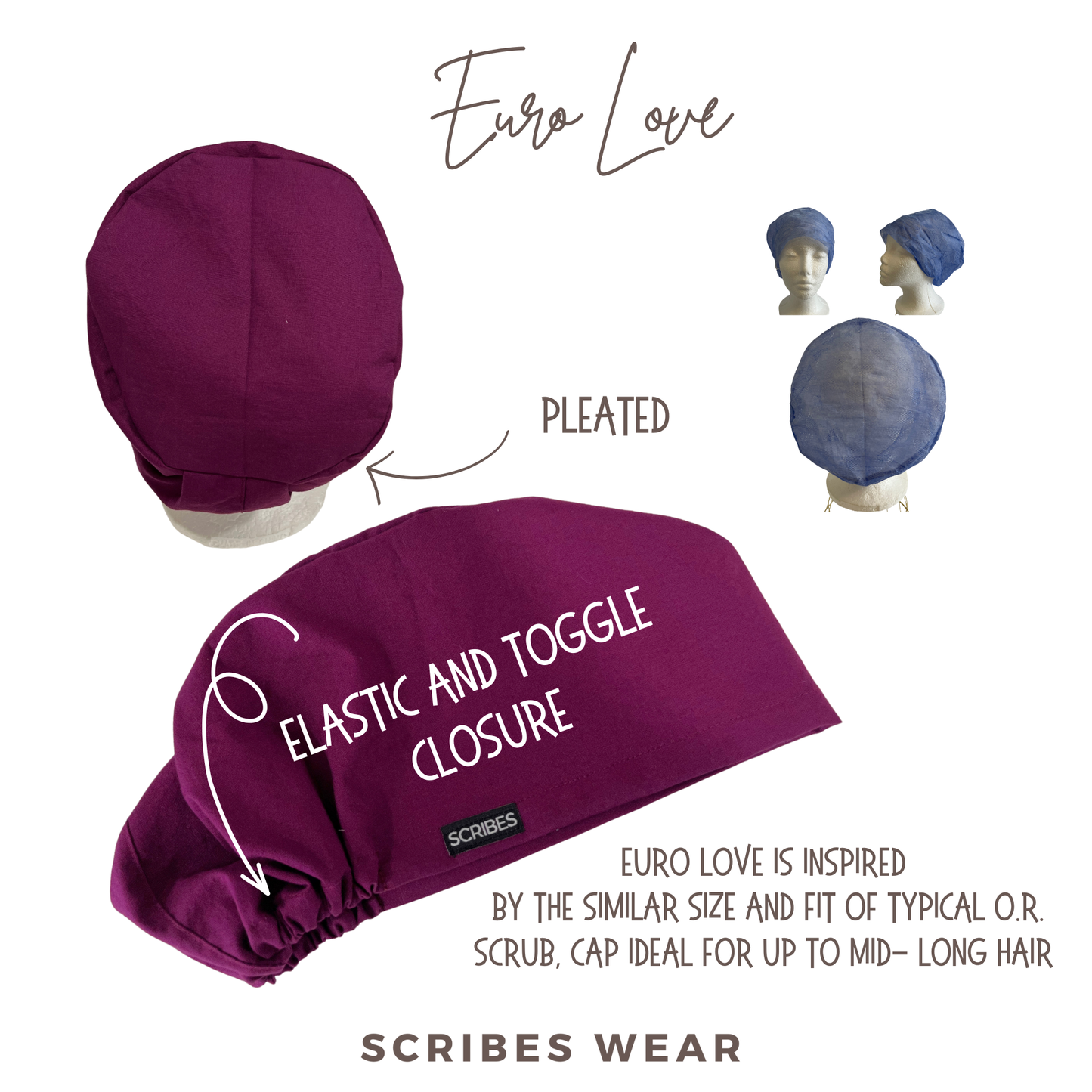 Fries before Guys in Green Euro love scrub cap