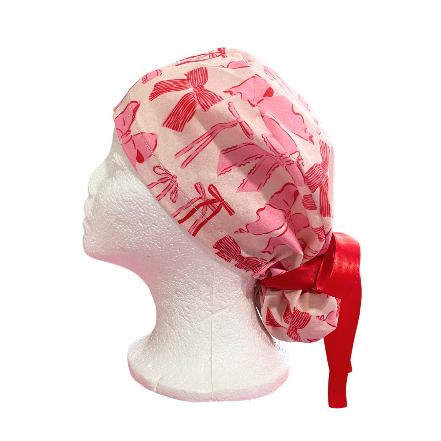 Bows in Pink Pony Style Scrub Cap