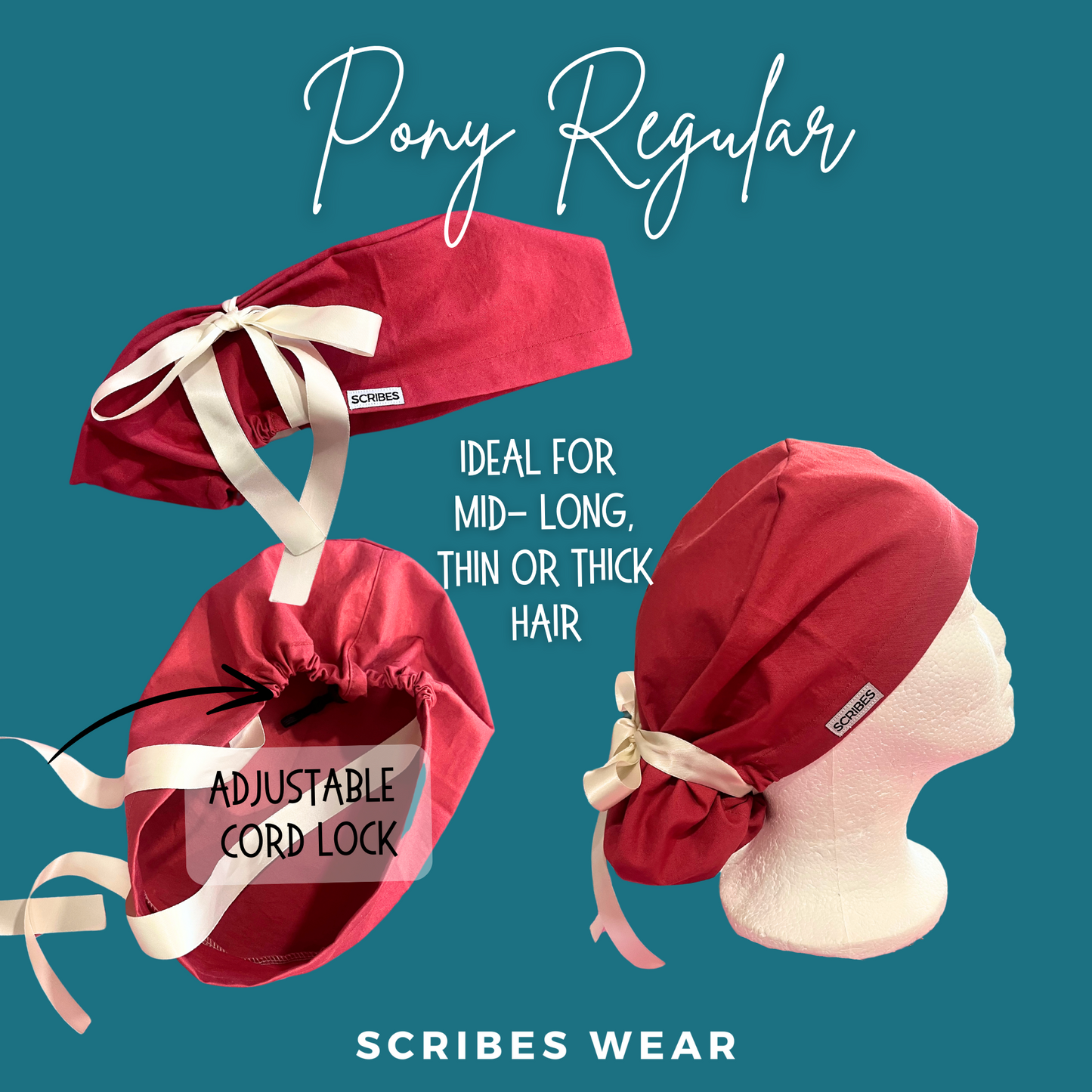 At your cervix scrub cap in Pony style