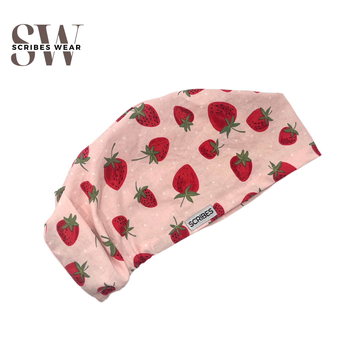 Strawberries Euro Love Style Scrub Cap