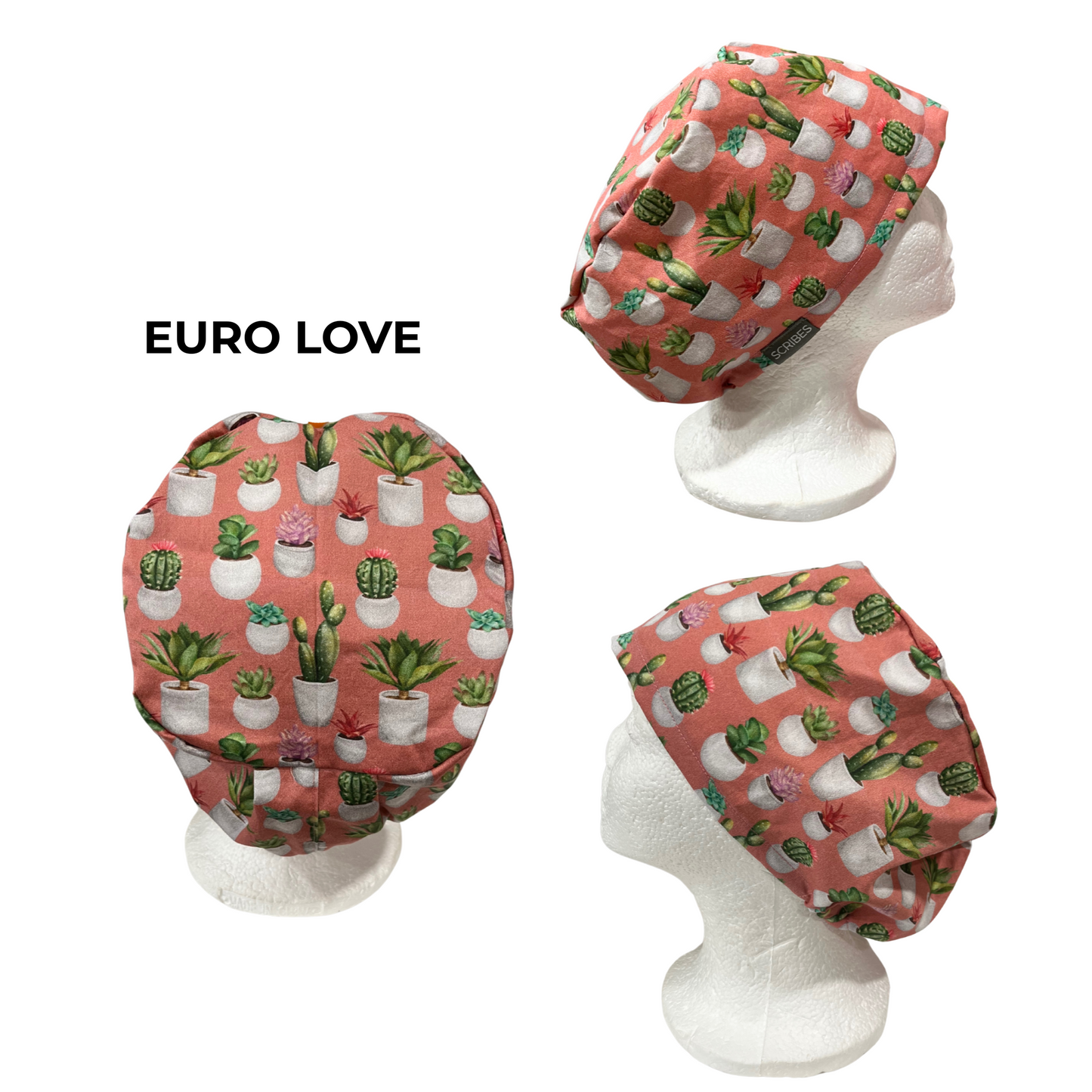 Potted Succulent  Euro Love Style Scrub cap