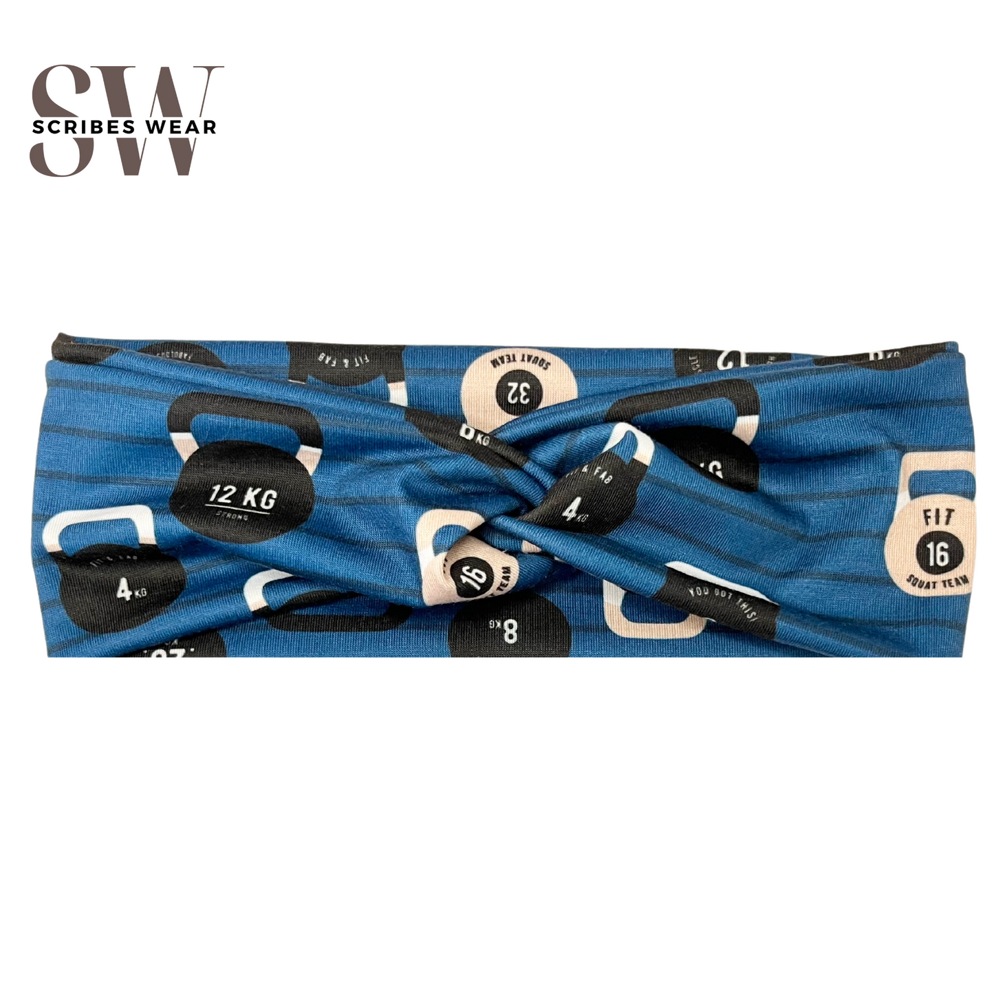 Teal Kettlebell Work Out Headband