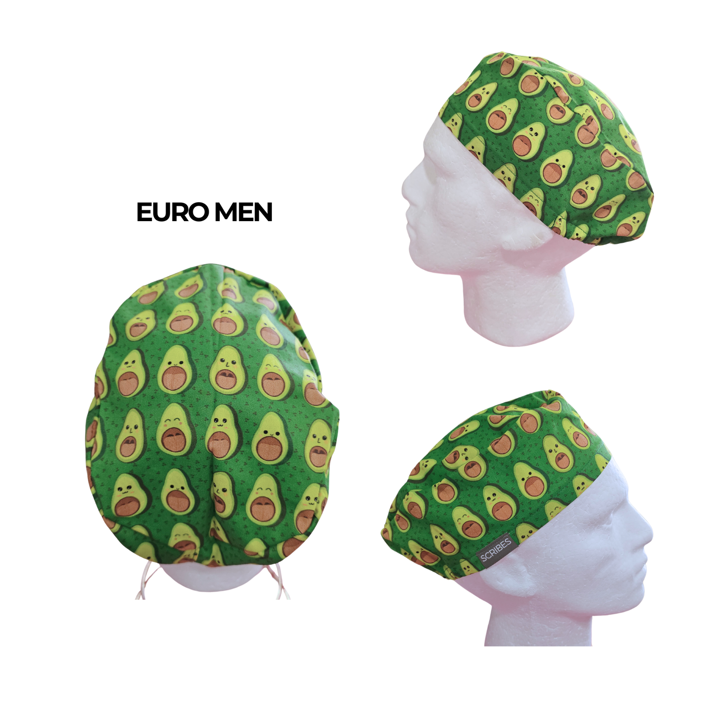 Avocado Mallampati Green Euro Men Style Scrub Cap