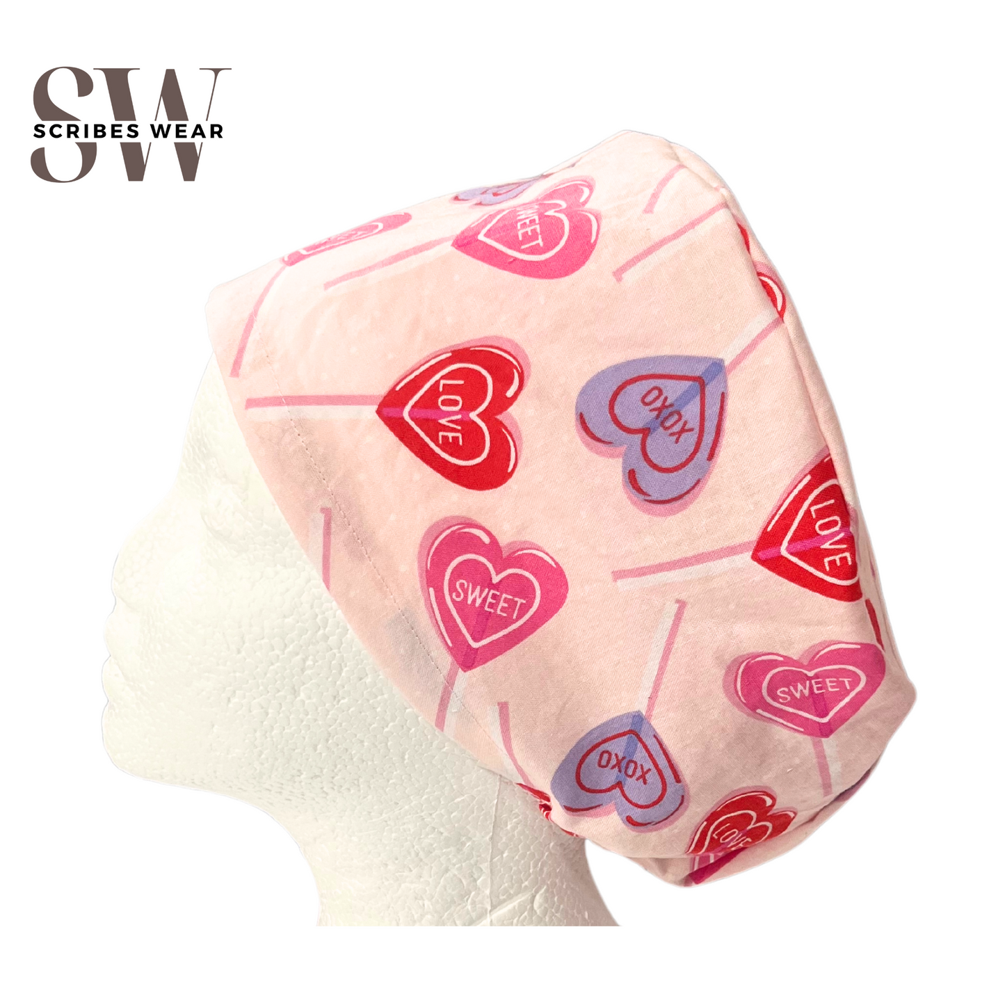 Lollipops Valentine Euro Love Style Scrub Cap