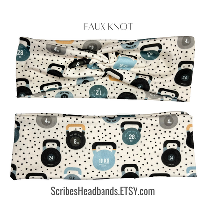 Cream Kettlebell Work Out Headband