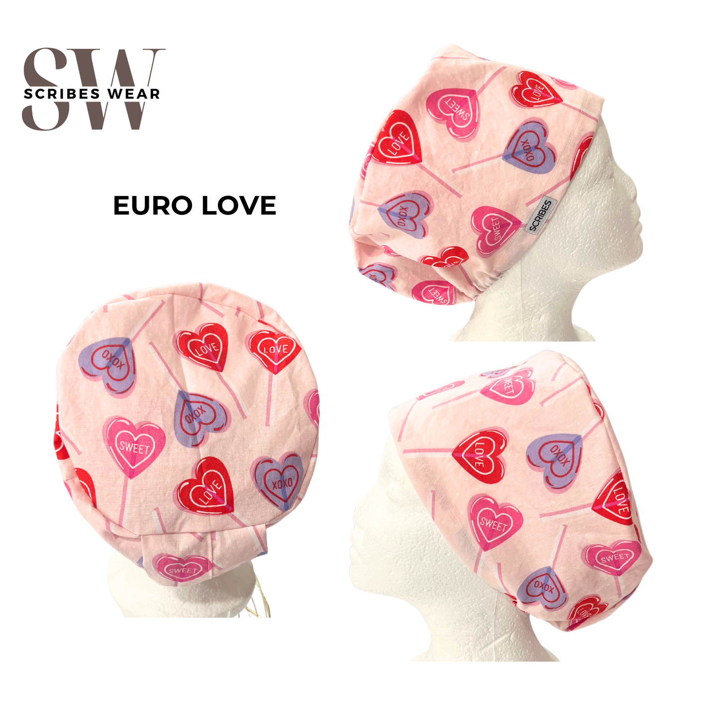 Lollipops Valentine Euro Love Style Scrub Cap