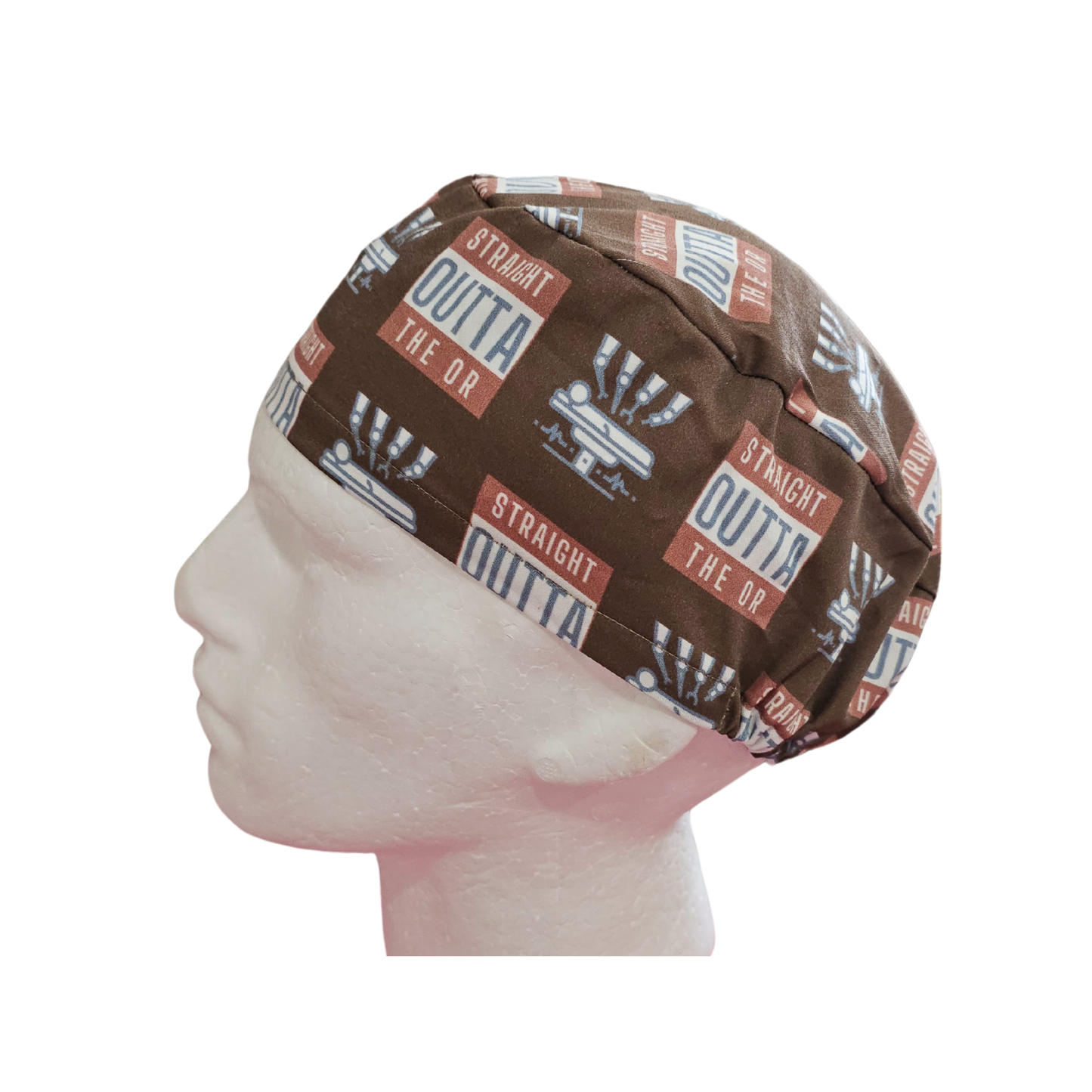 Brown Straight Outta the OR Euro Men Scrub Cap