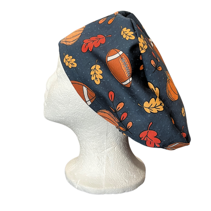 Fall Football Season Hybrid Euro Scrub cap