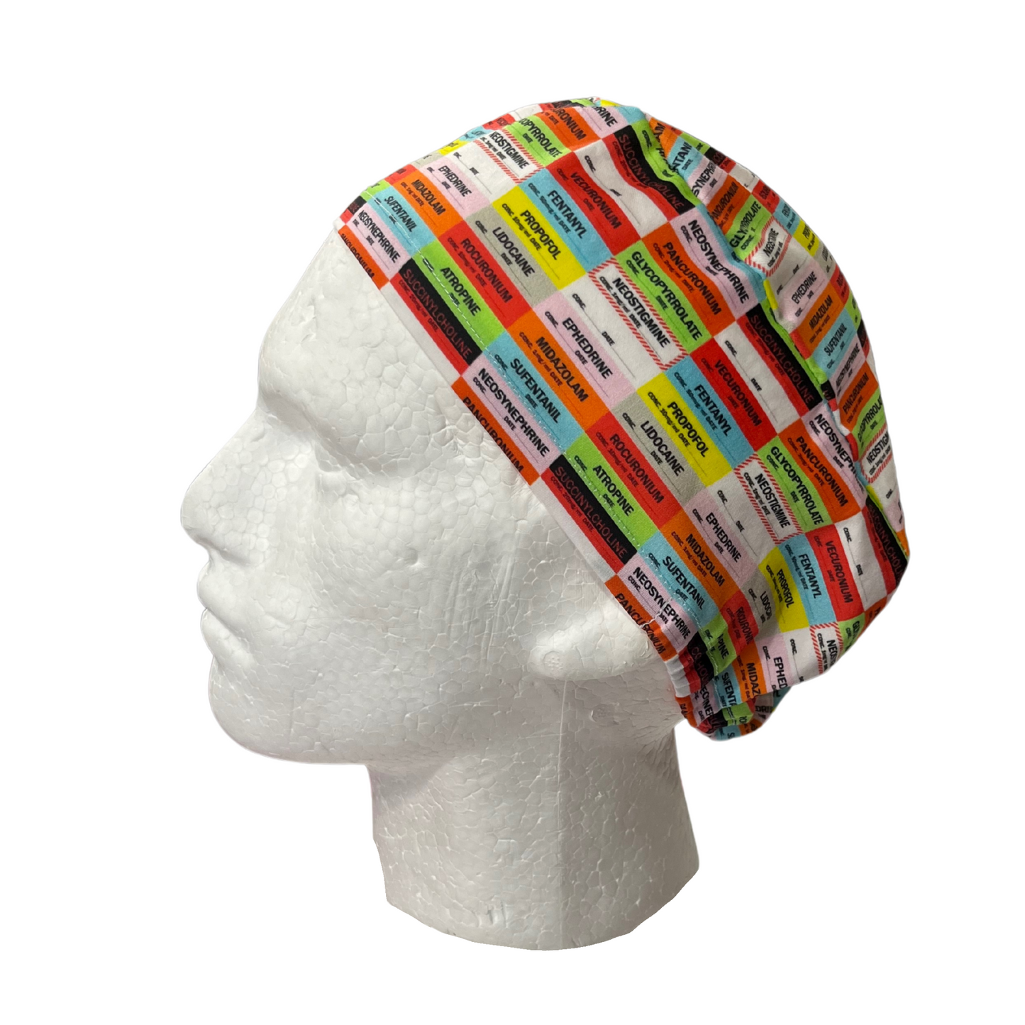 Anesthesia Meds in Euro MEN  Style Scrub cap