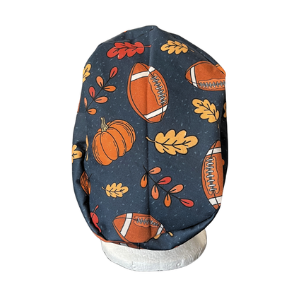 Fall Football Season Hybrid Euro Scrub cap