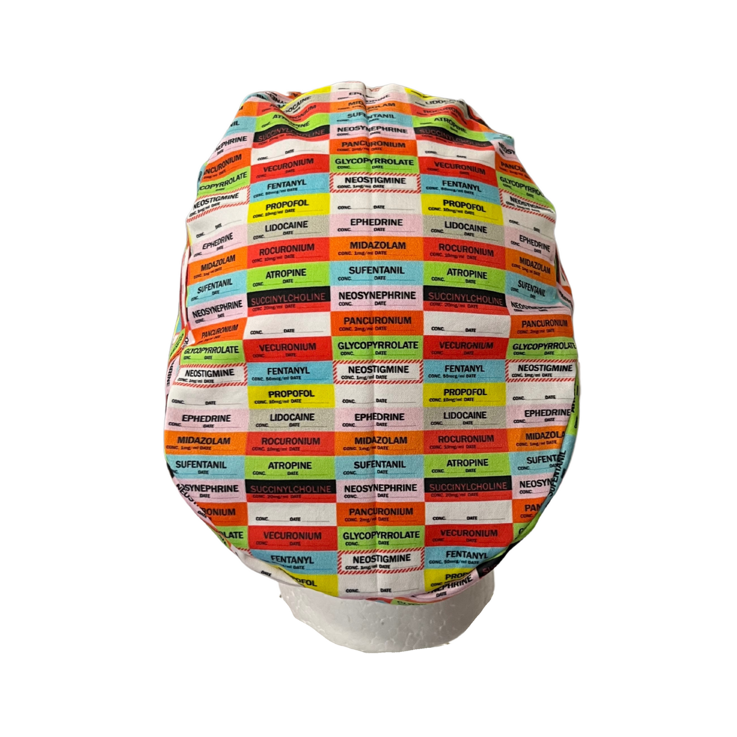 Anesthesia Meds in Euro MEN  Style Scrub cap