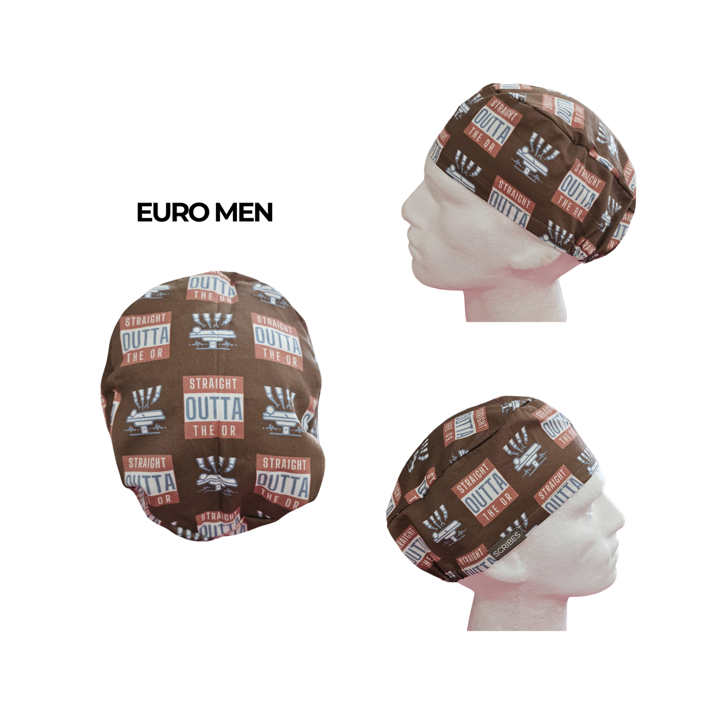 Brown Straight Outta the OR Euro Men Scrub Cap