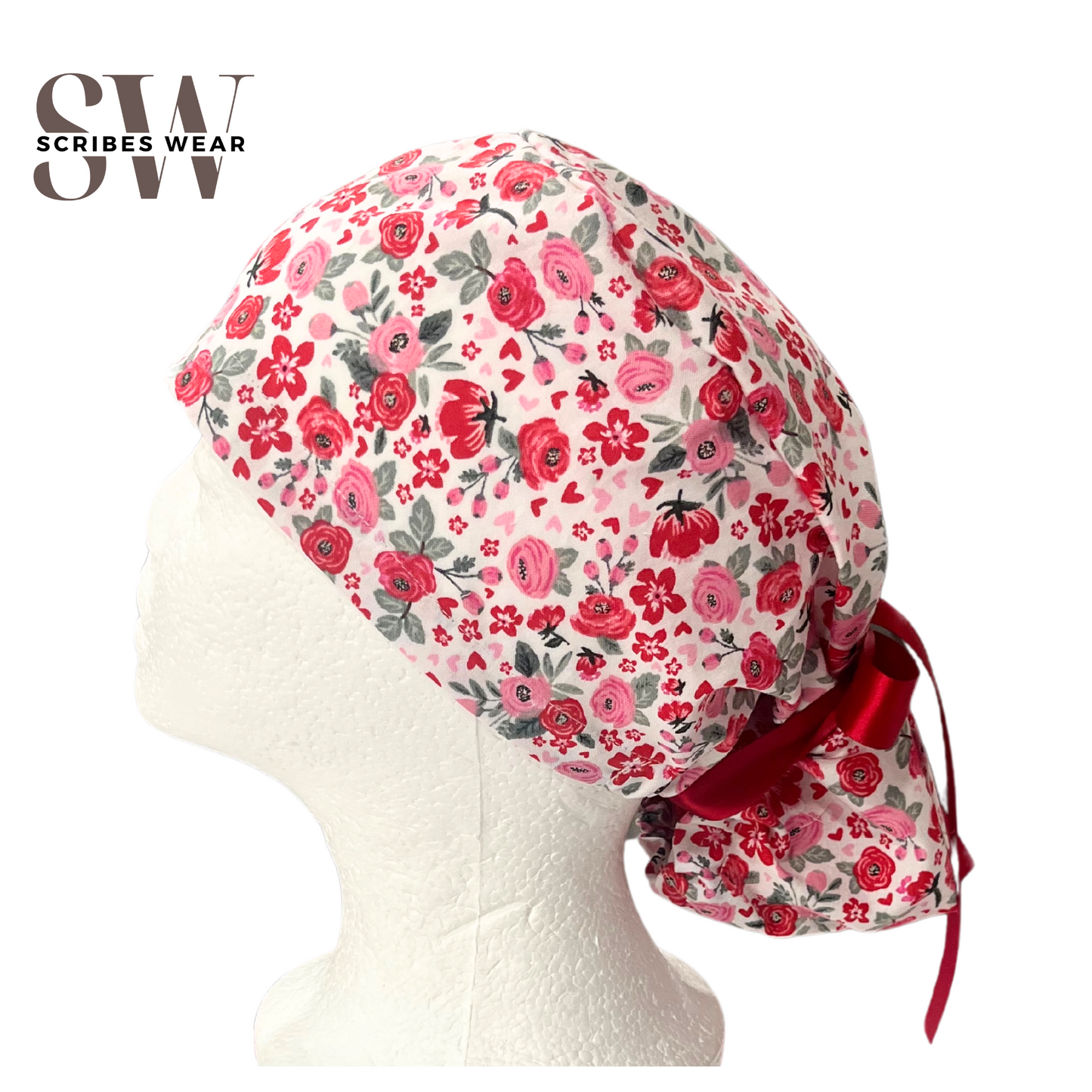 Bouquet of flowers Pony Style Scrub Cap