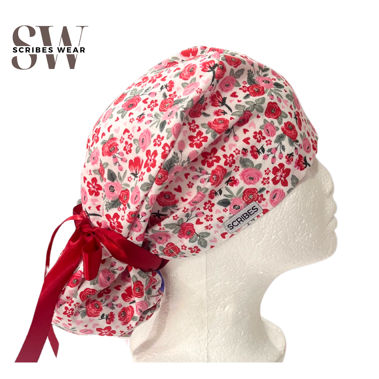 Bouquet of flowers Pony Style Scrub Cap