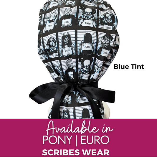 WH Blue tint Jail line up Horror Scream, Jason, Myers and friends