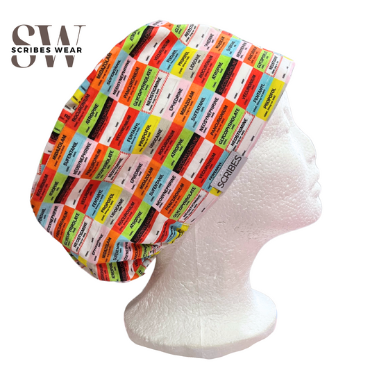 Anesthesia Meds in Euro Love Style Scrub cap