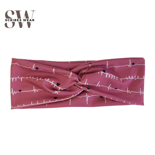 Pink Mauve EKG Healthcare Headband