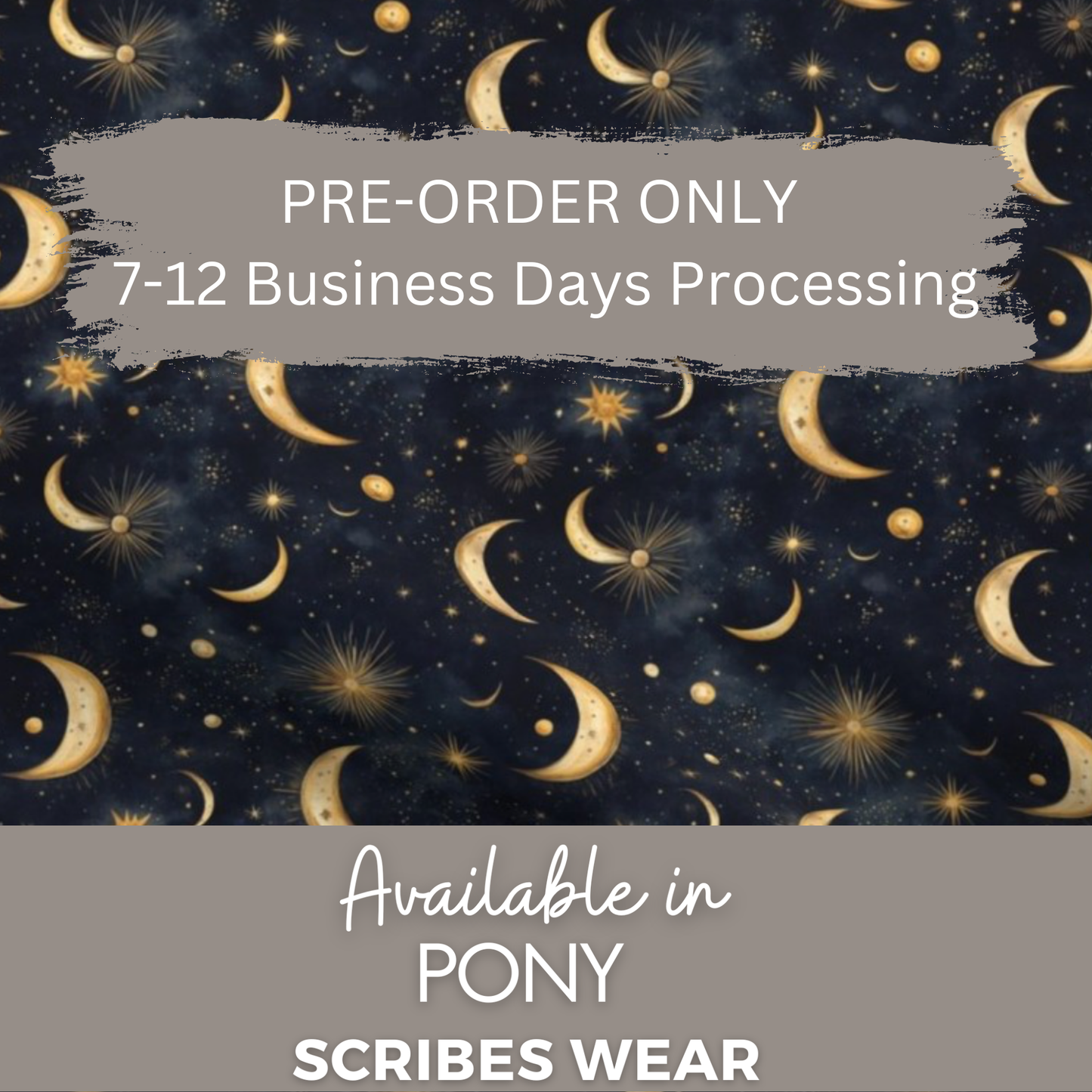 Pre-Order Celestial Moon Witch in Navy Witchcraft, Halloween Pony Scrub cap Exclusive Print