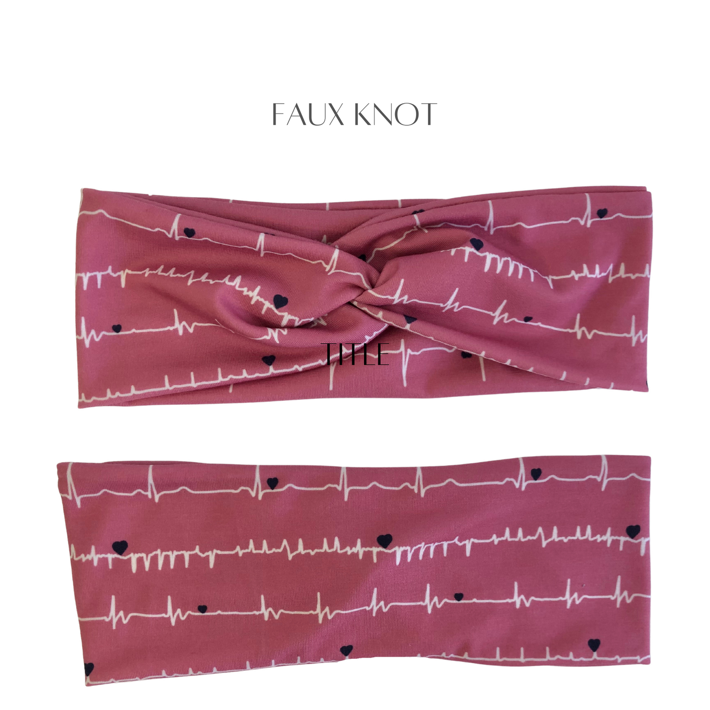 Pink Mauve EKG Healthcare Headband