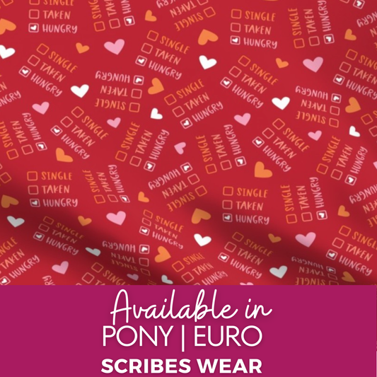 WH Red Single Taken Hungry Valentines Humor Scrub cap