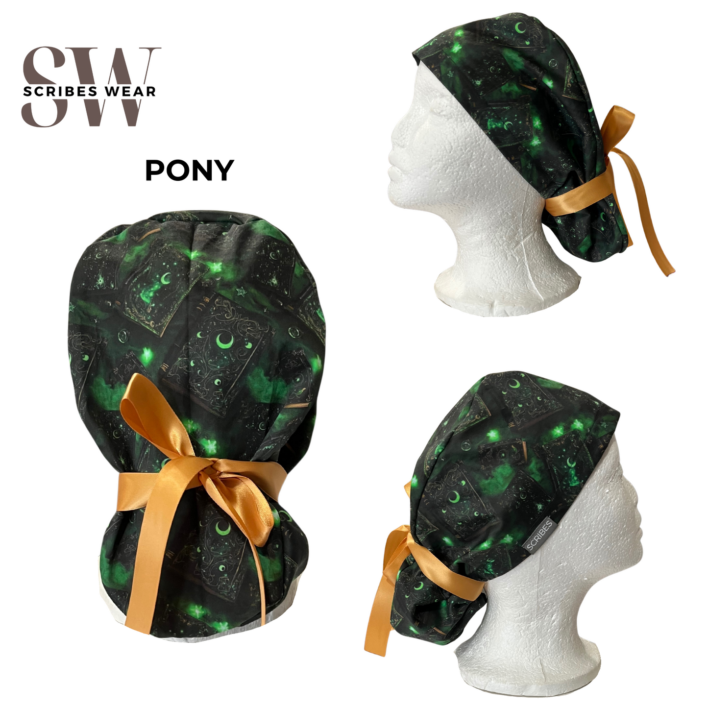 Pre-Order The Magical Wicked Spellbook Halloween Pony Scrub cap Exclusive Print