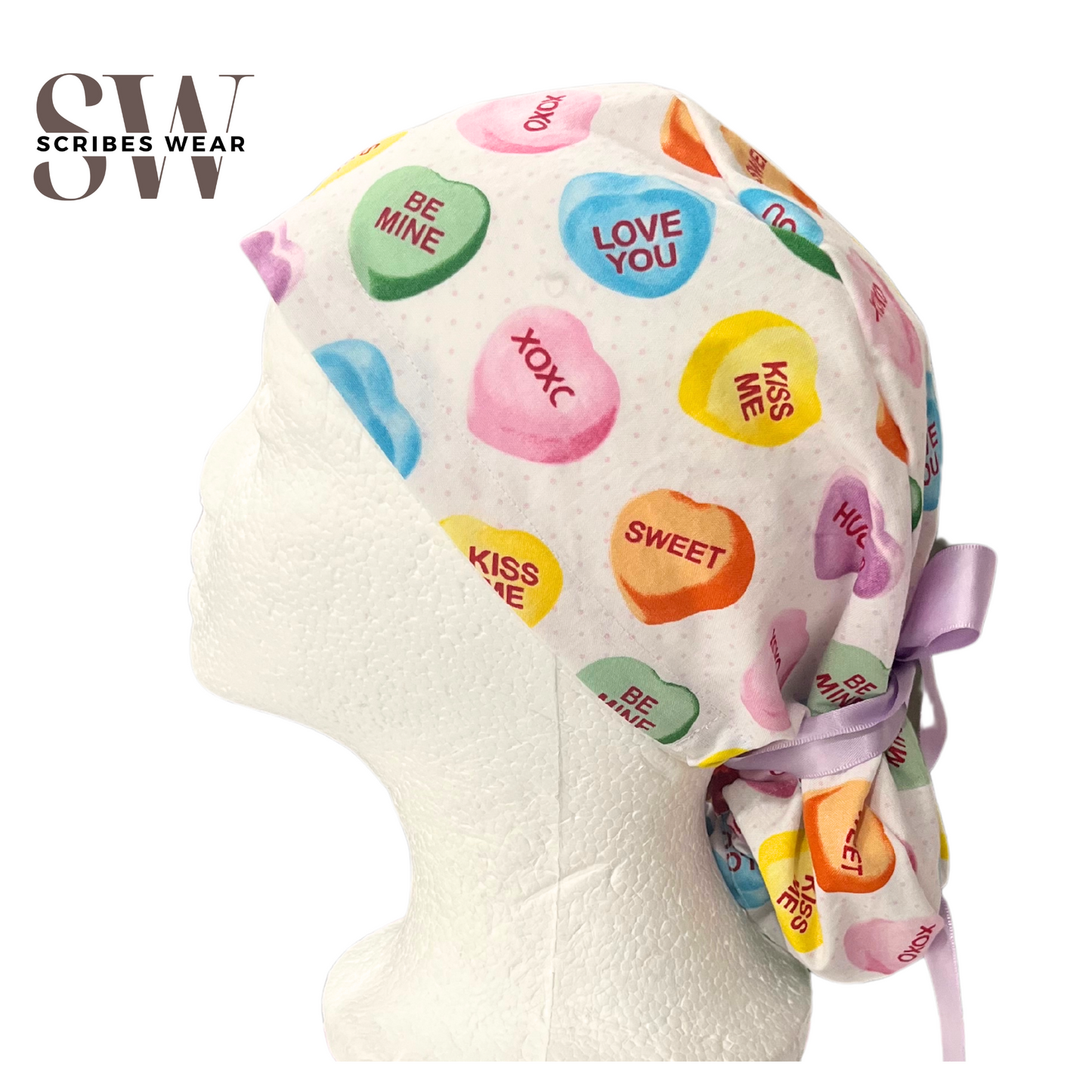 Heart Candies Pony Style Scrub Cap