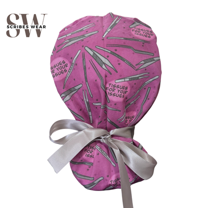 Plum Tissues for your Issues Pony Style Scrub Cap