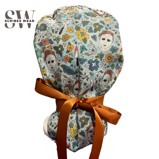 Dusky blue Michael Myers Halloween in Pony Scrub cap