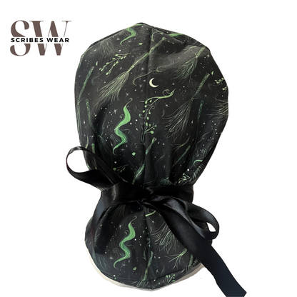 Emerald Brooms and  Witchcraft, Halloween Pony Scrub cap Exclusive Print