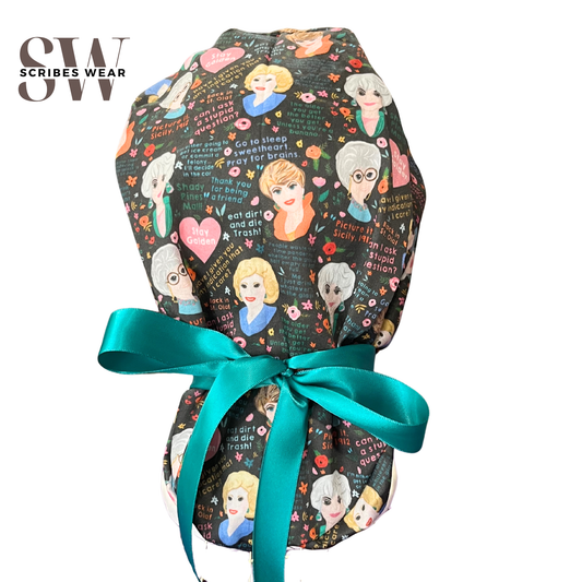 Charcoal Golden Girls Tv Show Surgical caps Pony Scrub Cap