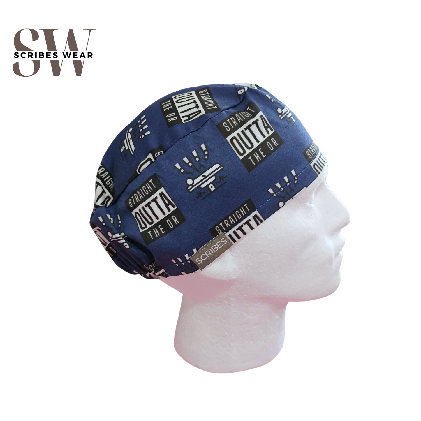 Navy Straight Outta the OR Euro Men Scrub Cap