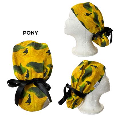 Green Wicked Witchcraft, Halloween Pony Scrub cap Exclusive Print