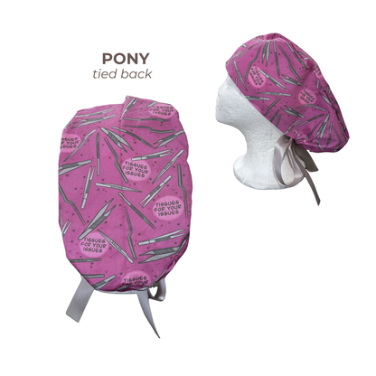 Plum Tissues for your Issues Pony Style Scrub Cap