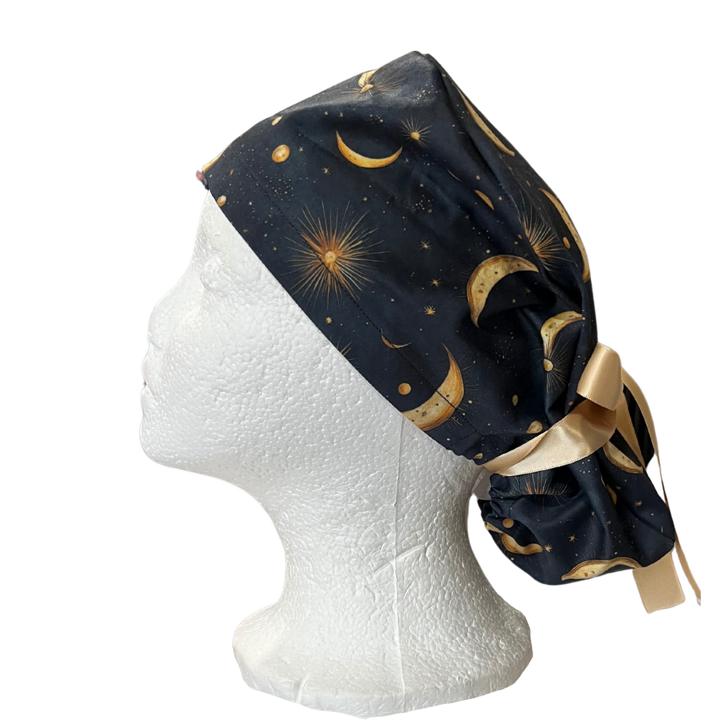 Pre-Order Celestial Moon Witch in Navy Witchcraft, Halloween Pony Scrub cap Exclusive Print